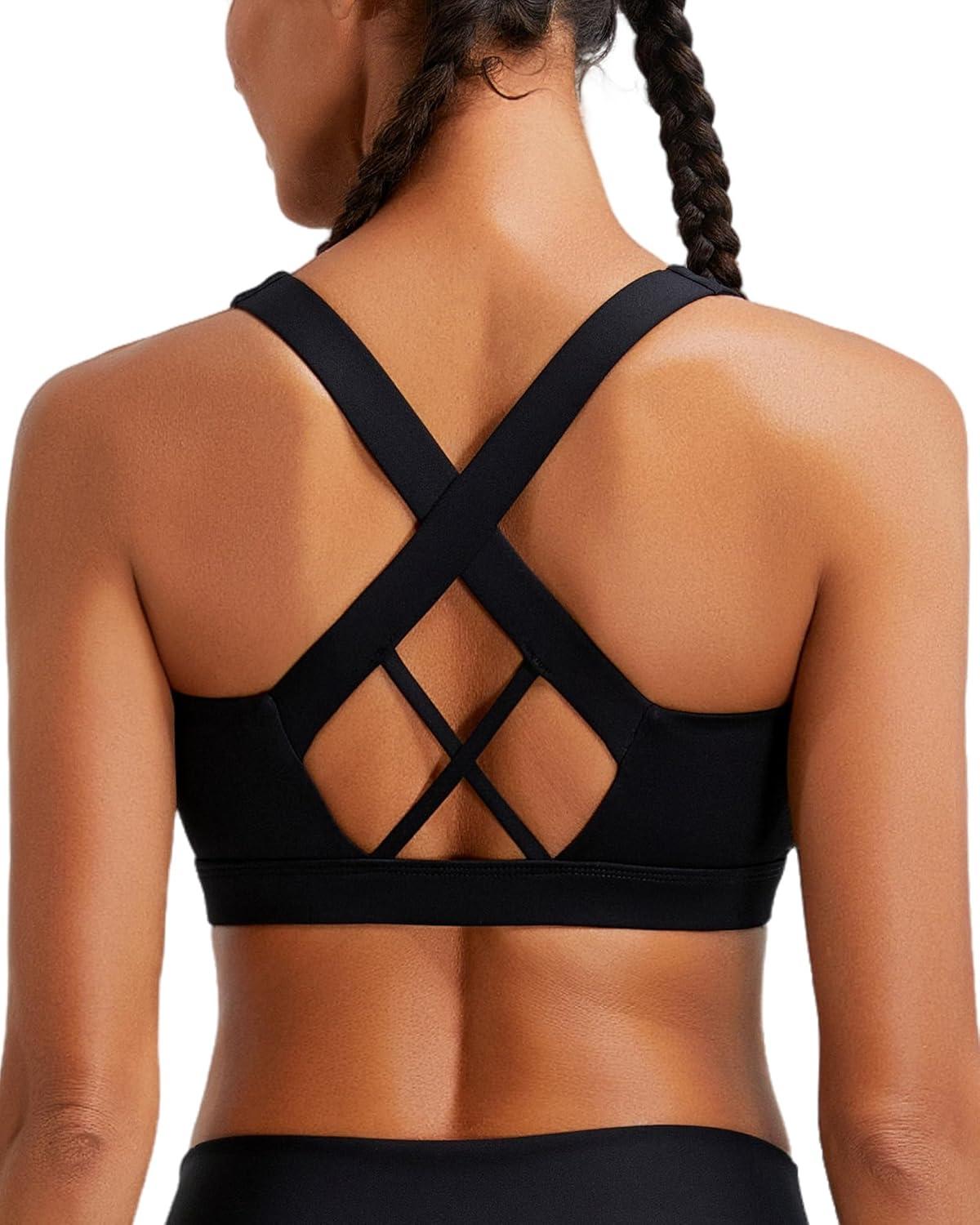 imageRUNNING GIRL Sports Bra for Women High SupportMolded Cup High Impact Sports Bras with Sewn in PadsAblack