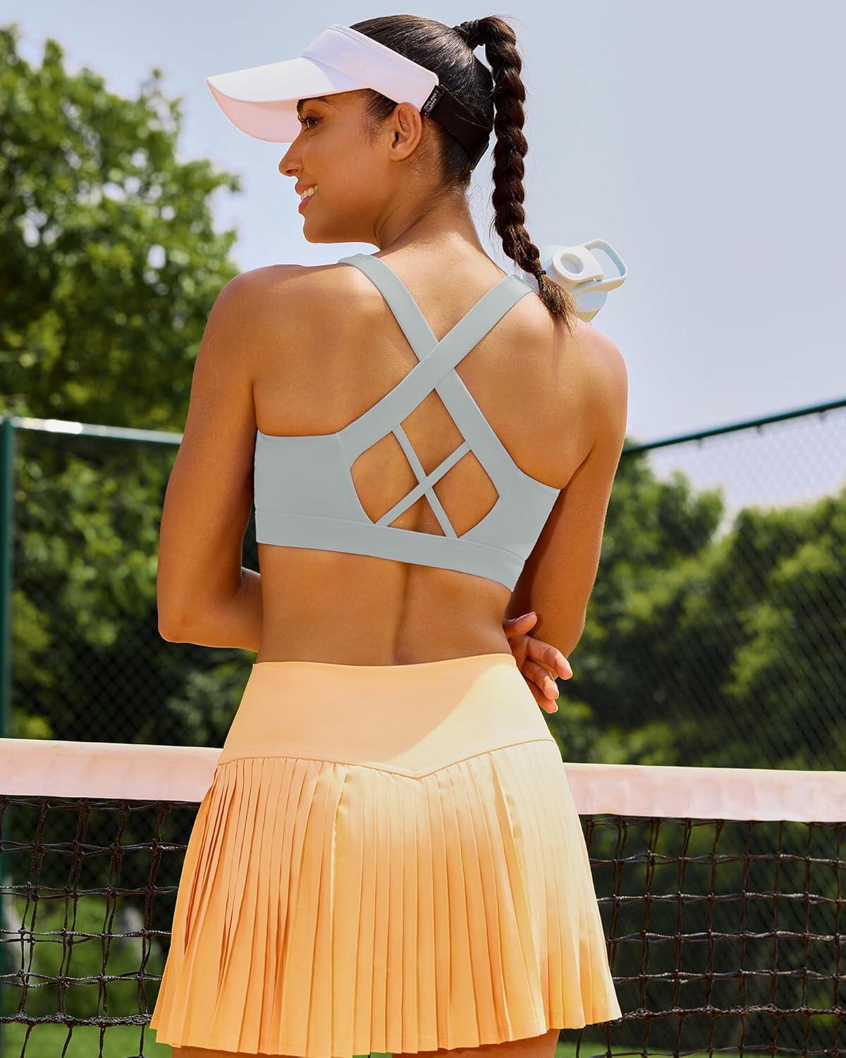 imageRUNNING GIRL Sports Bra for Women High SupportMolded Cup High Impact Sports Bras with Sewn in PadsAgrey