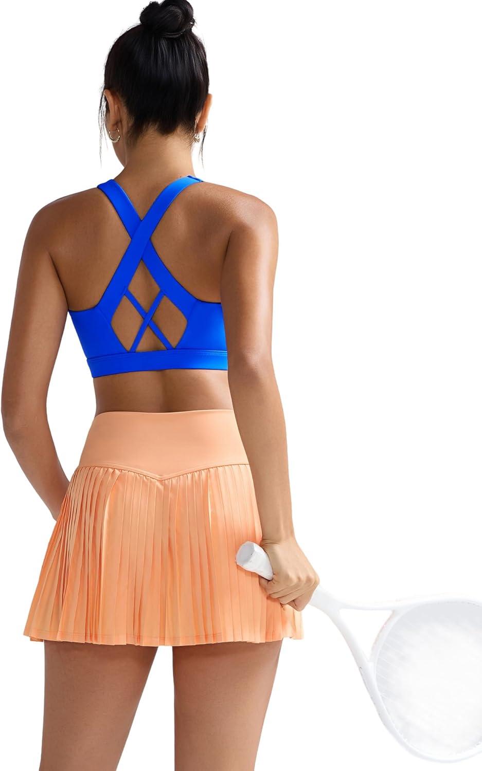 imageRUNNING GIRL Sports Bra for Women High SupportMolded Cup High Impact Sports Bras with Sewn in PadsAsparkle Blue