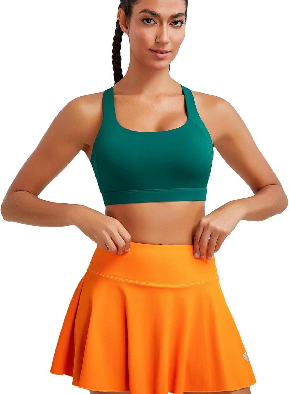 imageRUNNING GIRL Sports Bra for Women High SupportMolded Cup High Impact Sports Bras with Sewn in PadsAteal