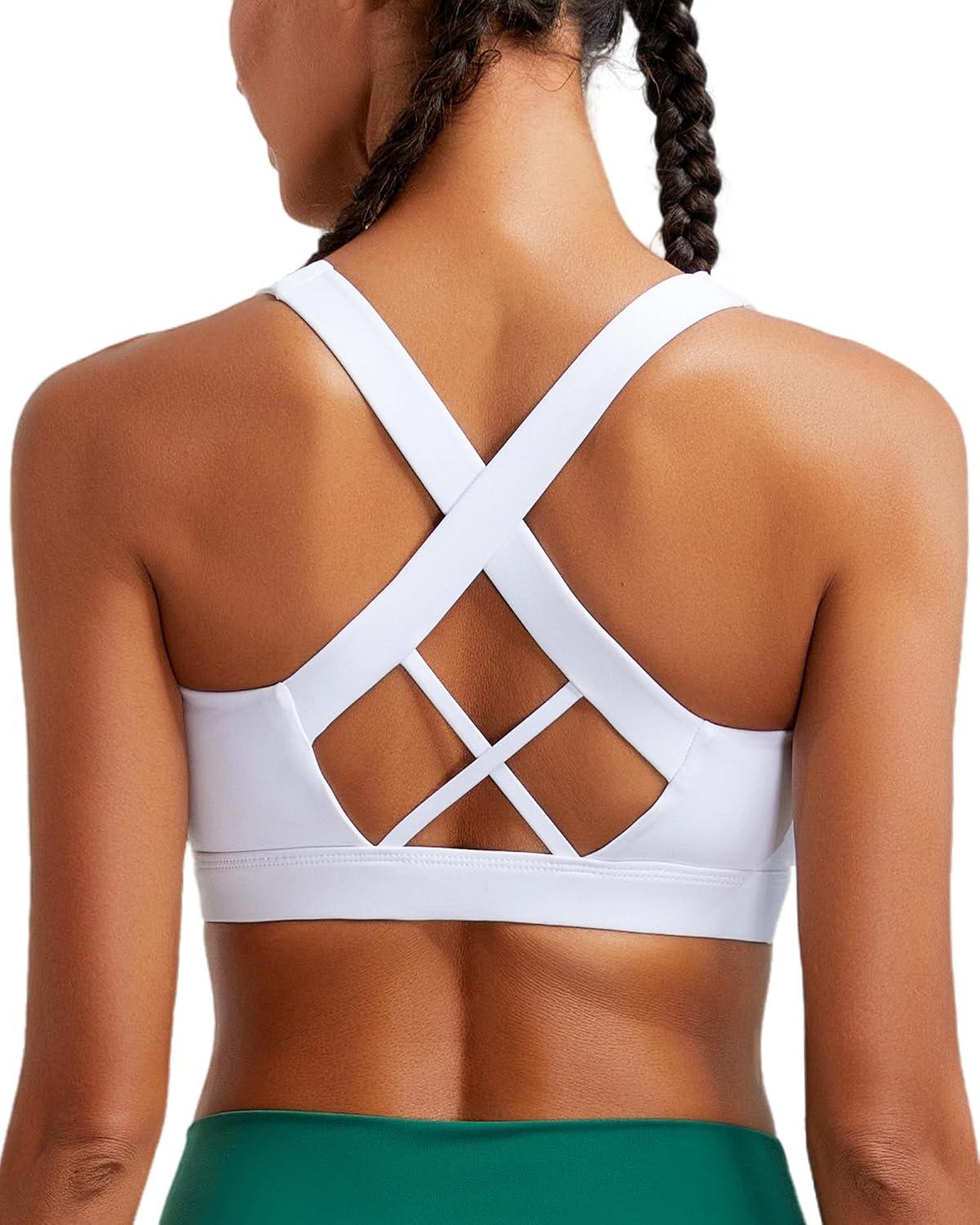 imageRUNNING GIRL Sports Bra for Women High SupportMolded Cup High Impact Sports Bras with Sewn in PadsAwhite