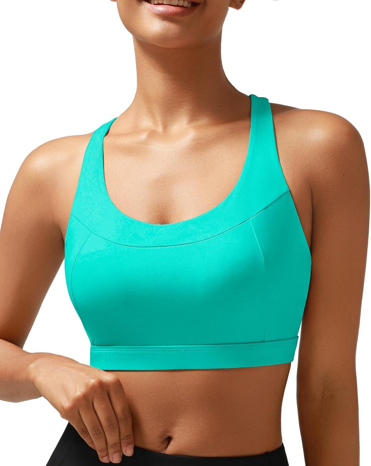 imageRUNNING GIRL Sports Bra for Women High SupportMolded Cup High Impact Sports Bras with Sewn in PadsBright Green