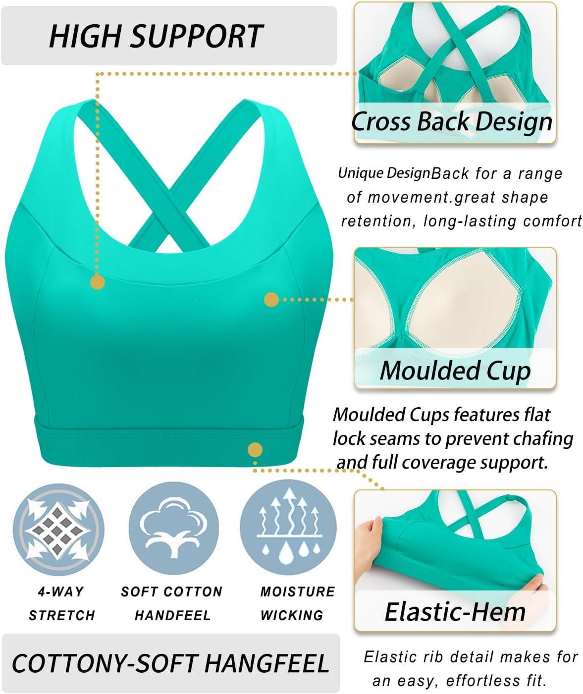 imageRUNNING GIRL Sports Bra for Women High SupportMolded Cup High Impact Sports Bras with Sewn in PadsBright Green