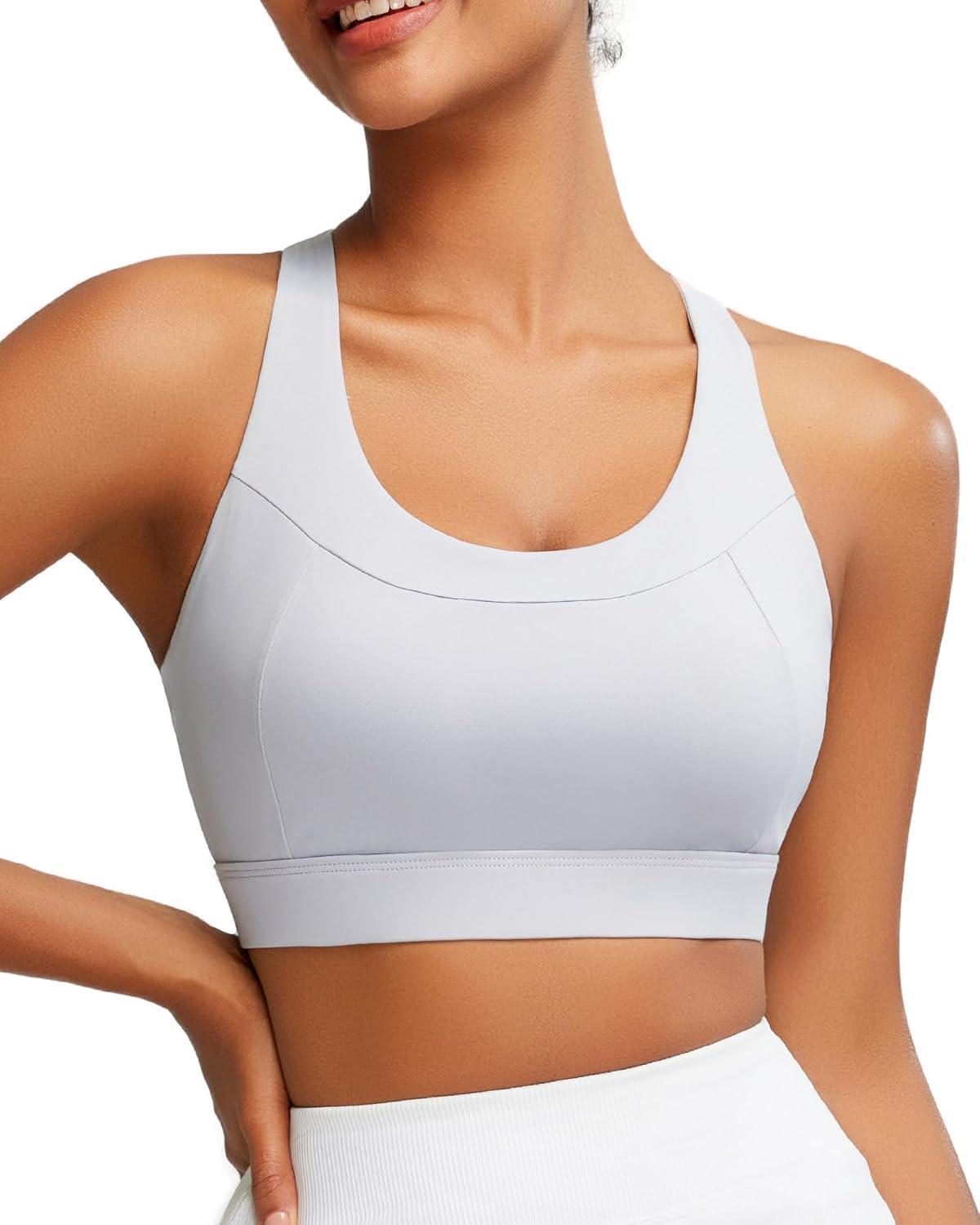 imageRUNNING GIRL Sports Bra for Women High SupportMolded Cup High Impact Sports Bras with Sewn in PadsGrey