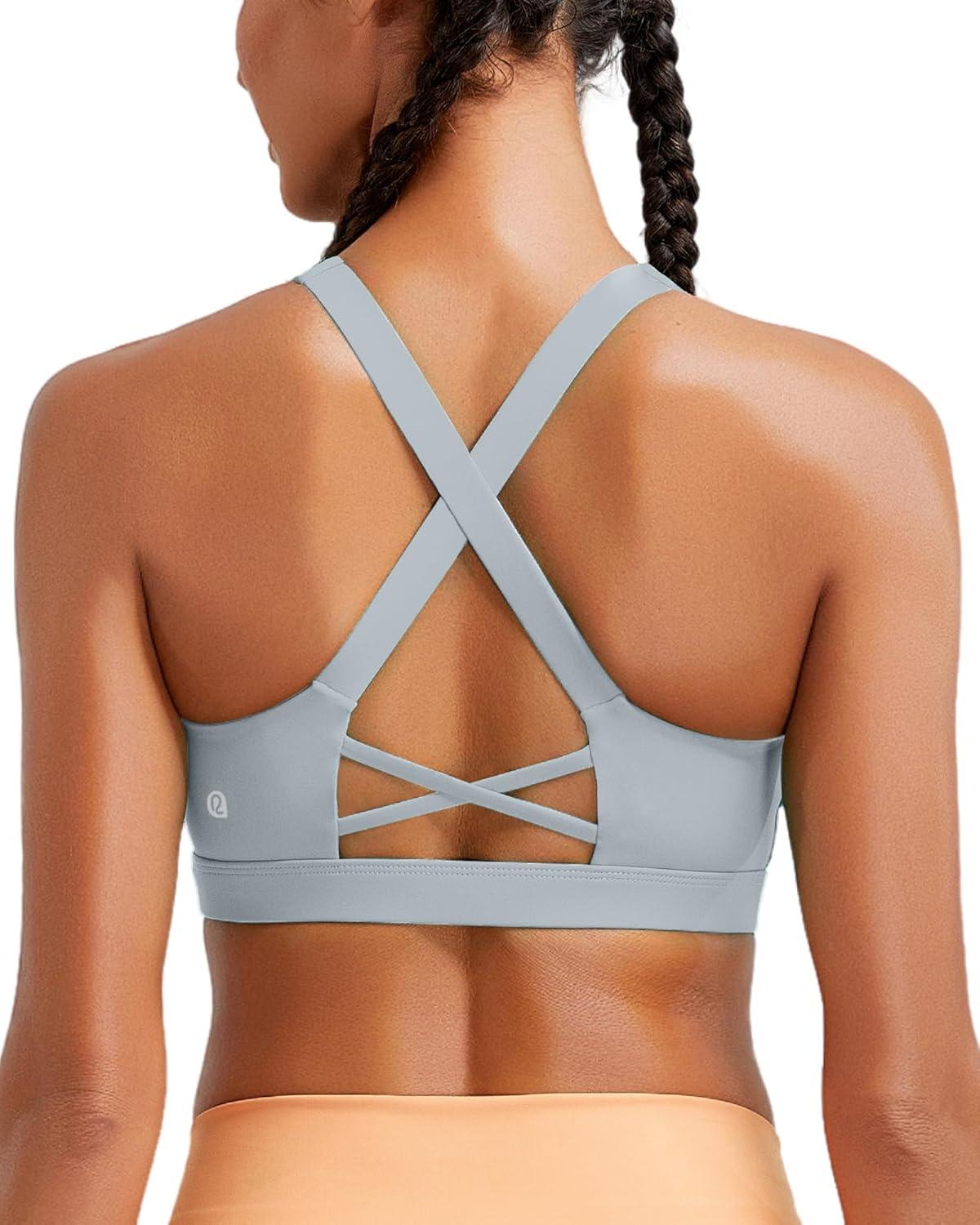 imageRUNNING GIRL Sports Bra for Women High SupportMolded Cup High Impact Sports Bras with Sewn in PadsGrey