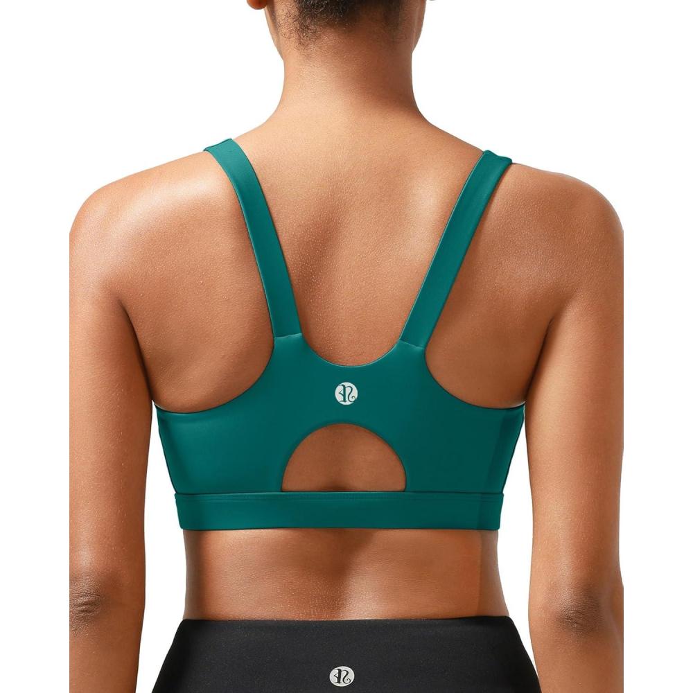 imageRUNNING GIRL Sports Bra for Women High Support Molded Cup High Impact Sports Bras for Women with Sewn in PadsTeal