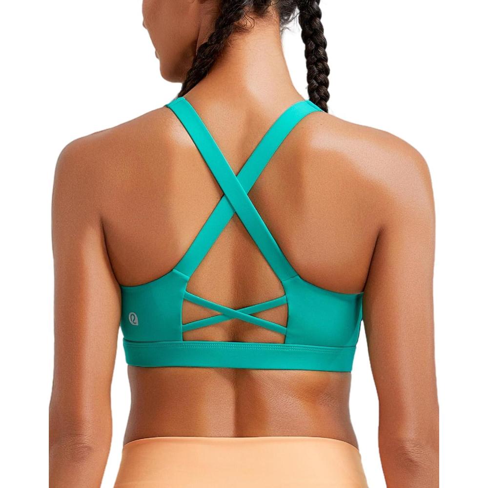 imageRUNNING GIRL Sports Bra for Women High SupportMolded Cup High Impact Sports Bras with Sewn in PadsBright Green