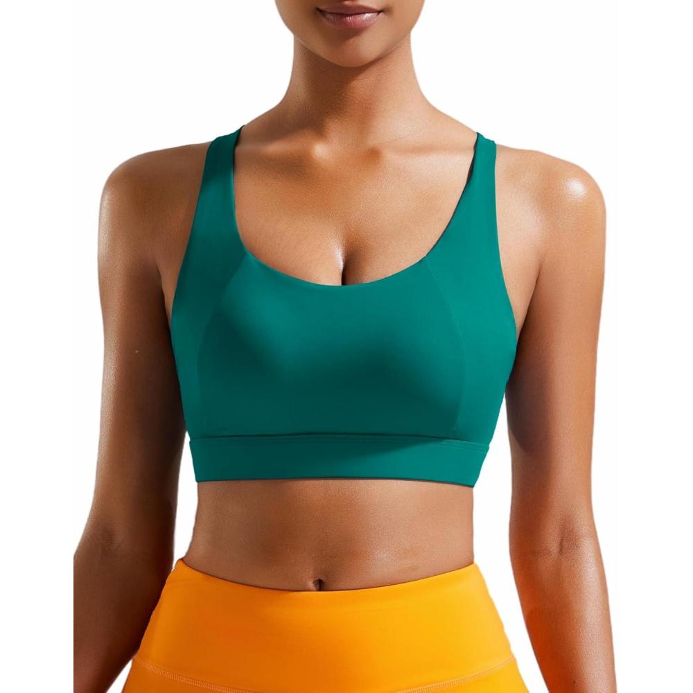 imageRUNNING GIRL Sports Bras for Women High Support High Impact Running Sports Bra Moulded Cup Racerback Sports BrasGreen