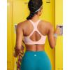 RUNNING GIRL High Impact Sports Bras for Women, Adjustable Straps Sports Bra High Support Molded Cup Racerback Workout Bra(A-flush Pink)
