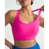 RUNNING GIRL High Impact Sports Bras for Women, Adjustable Straps Sports Bra High Support Molded Cup Racerback Workout Bra(A-hot Pink)