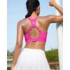 RUNNING GIRL High Impact Sports Bras for Women, Adjustable Straps Sports Bra High Support Molded Cup Racerback Workout Bra(A-hot Pink)