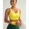 RUNNING GIRL Sports Bra for Women High Support, Molded Cup High Impact Sports Bras for Women with Sewn in Pads(Bright Yellow)