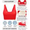 RUNNING GIRL Sports Bra for Women High Support, Molded Cup High Impact Sports Bras for Women with Sewn in Pads(Deep Red)