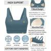 RUNNING GIRL Sports Bra for Women High Support, Molded Cup High Impact Sports Bras for Women with Sewn in Pads(Dusty Blue)