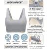 RUNNING GIRL Sports Bra for Women High Support, Molded Cup High Impact Sports Bras for Women with Sewn in Pads(Grey)