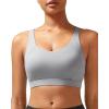 RUNNING GIRL Sports Bra for Women High Support, Molded Cup High Impact Sports Bras for Women with Sewn in Pads(Grey)