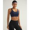 RUNNING GIRL Sports Bra for Women High Support, Molded Cup High Impact Sports Bras for Women with Sewn in Pads(Navy Blue)