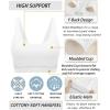 RUNNING GIRL Sports Bra for Women High Support, Molded Cup High Impact Sports Bras for Women with Sewn in Pads(White)