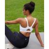 RUNNING GIRL Sports Bra for Women High Support, Molded Cup High Impact Sports Bras for Women with Sewn in Pads(White)