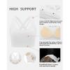 RUNNING GIRL Sports Bra for Women High Support,Criss-Cross Back Strappy Sports Bra Moulded Cup High Impact Workout Top（WX3066_White_L）