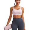 RUNNING GIRL Sports Bra for Women High Support,Molded Cup High Impact Sports Bras with Sewn in Pads(A-pink)