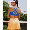 RUNNING GIRL Sports Bra for Women High Support,Molded Cup High Impact Sports Bras with Sewn in Pads(A-sparkle Blue)