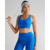 RUNNING GIRL Sports Bra for Women High Support,Molded Cup High Impact Sports Bras with Sewn in Pads(Blue)
