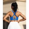 RUNNING GIRL Sports Bra for Women High Support,Molded Cup High Impact Sports Bras with Sewn in Pads(Blue)