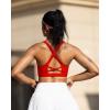 RUNNING GIRL Sports Bra for Women High Support,Molded Cup High Impact Sports Bras with Sewn in Pads(Deep Red)