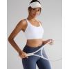 RUNNING GIRL Sports Bra for Women High Support,Molded Cup High Impact Sports Bras with Sewn in Pads(White)