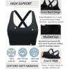 RUNNING GIRL Sports Bra for Women High Support,Molded Cup Strappy Running Sports Bras with Sewn in Pads(Black)