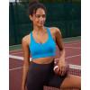 RUNNING GIRL Sports Bra for Women High Support,Molded Cup Strappy Running Sports Bras with Sewn in Pads(Bright Blue)