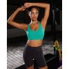 RUNNING GIRL Sports Bra for Women High Support,Molded Cup Strappy Running Sports Bras with Sewn in Pads(Bright Green)