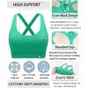 RUNNING GIRL Sports Bra for Women High Support,Molded Cup Strappy Running Sports Bras with Sewn in Pads(Bright Green)