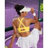 RUNNING GIRL Sports Bra for Women High Support,Molded Cup Strappy Running Sports Bras with Sewn in Pads(Bright Yellow)