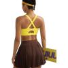 RUNNING GIRL Sports Bra for Women High Support,Molded Cup Strappy Running Sports Bras with Sewn in Pads(Bright Yellow)