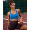 RUNNING GIRL Sports Bra for Women High Support,Molded Cup Strappy Running Sports Bras with Sewn in Pads(Brilliant Blue)