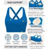 RUNNING GIRL Sports Bra for Women High Support,Molded Cup Strappy Running Sports Bras with Sewn in Pads(Brilliant Blue)