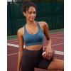 RUNNING GIRL Sports Bra for Women High Support,Molded Cup Strappy Running Sports Bras with Sewn in Pads(Dark Blue)