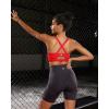 RUNNING GIRL Sports Bra for Women High Support,Molded Cup Strappy Running Sports Bras with Sewn in Pads(Deep Red)