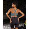 RUNNING GIRL Sports Bra for Women High Support,Molded Cup Strappy Running Sports Bras with Sewn in Pads(Dusty Blue)