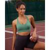 RUNNING GIRL Sports Bra for Women High Support,Molded Cup Strappy Running Sports Bras with Sewn in Pads(Green)