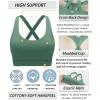 RUNNING GIRL Sports Bra for Women High Support,Molded Cup Strappy Running Sports Bras with Sewn in Pads(Green)