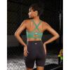 RUNNING GIRL Sports Bra for Women High Support,Molded Cup Strappy Running Sports Bras with Sewn in Pads(Green)