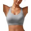 RUNNING GIRL Sports Bra for Women High Support,Molded Cup Strappy Running Sports Bras with Sewn in Pads(Grey)