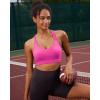 RUNNING GIRL Sports Bra for Women High Support,Molded Cup Strappy Running Sports Bras with Sewn in Pads(Hot Pink)