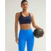 RUNNING GIRL Sports Bra for Women High Support,Molded Cup Strappy Running Sports Bras with Sewn in Pads(Navy Blue)