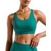 RUNNING GIRL Sports Bra for Women High Support,Molded Cup Strappy Running Sports Bras with Sewn in Pads(Teal)