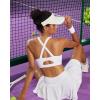 RUNNING GIRL Sports Bra for Women High Support,Molded Cup Strappy Running Sports Bras with Sewn in Pads(White)