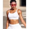 Running GIRLSports Bra for Women,Y Back Molded Cup Medium Impact Sports Bras for Women with Sewn in Pads(White)